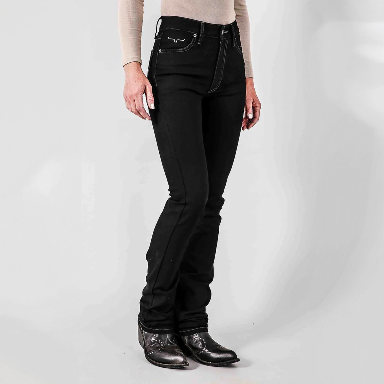 Kimes Ranch Women's Sarah High Rise Bootcut Jeans - Slim Fit, Durable Tri-Blend Denim in Black | Perfect for Western Style, Casual Wear & Everyday Comfort