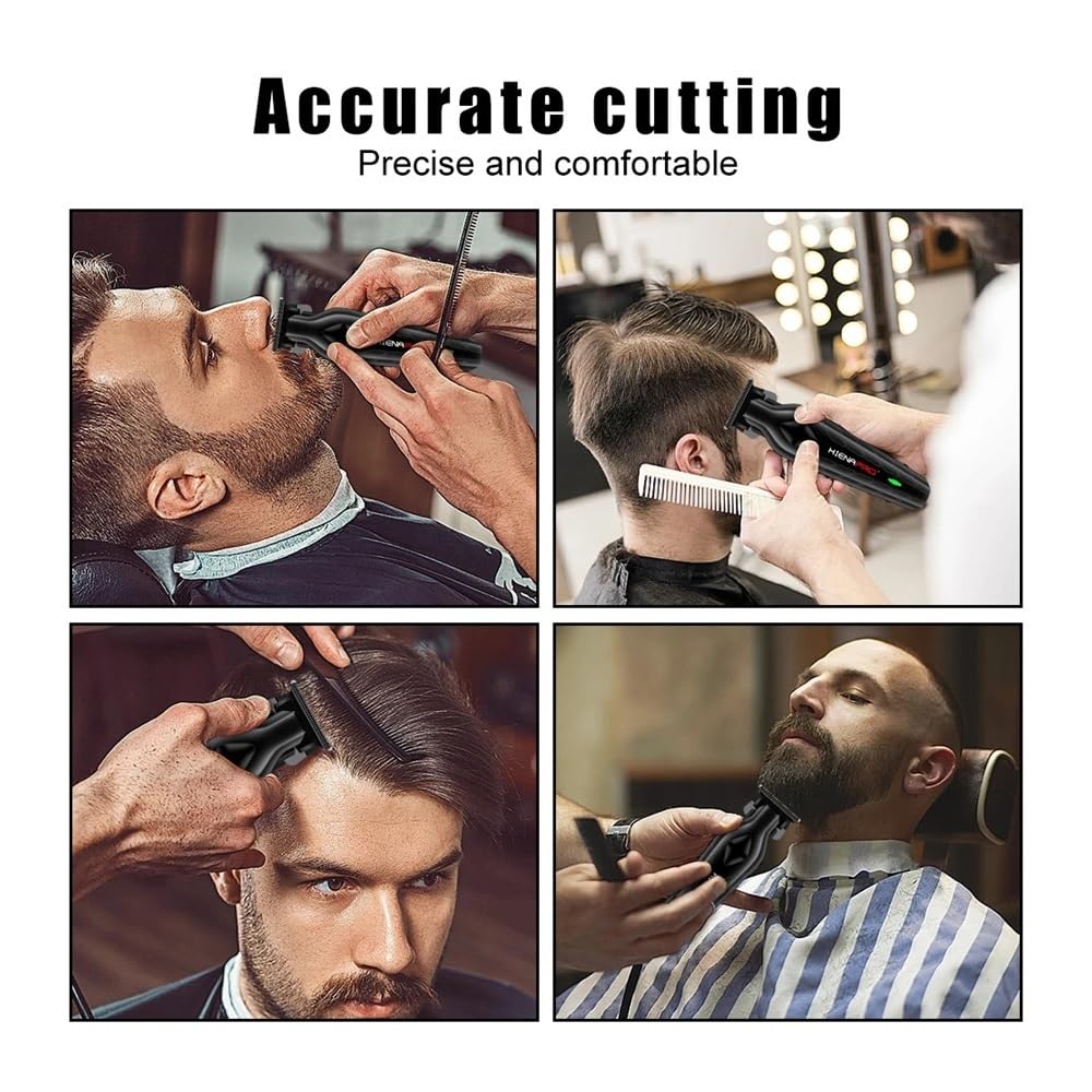 Professional Men's Electric Hair Clipper & Beard Trimmer - Zero Gap T-Blade for Precision Cutting, Cordless Rechargeable Hair Clippers for Men, Portable Home & Travel Grooming Kit (Great for Beards, Mustaches & Body Hair)