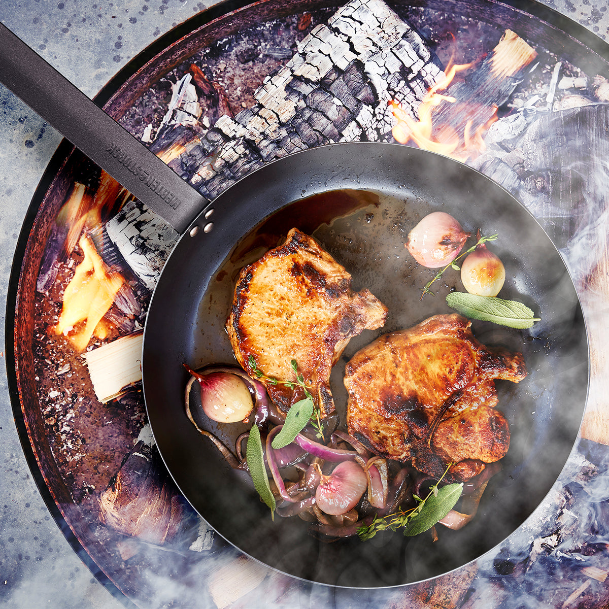 Premium Merten & Storck Carbon Steel Fry Pan Set - 8, 10 & 12 Inch Professional Cookware for Searing, Frying & Sauteing - Perfect for Home Chefs & Restaurant Cooking