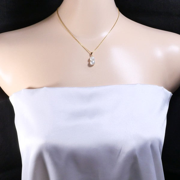 18K Yellow Gold Pearl Necklace for Women - Elegant Bridal Jewelry & Wedding Gift - Perfect for Anniversaries, Prom, and Special Occasions