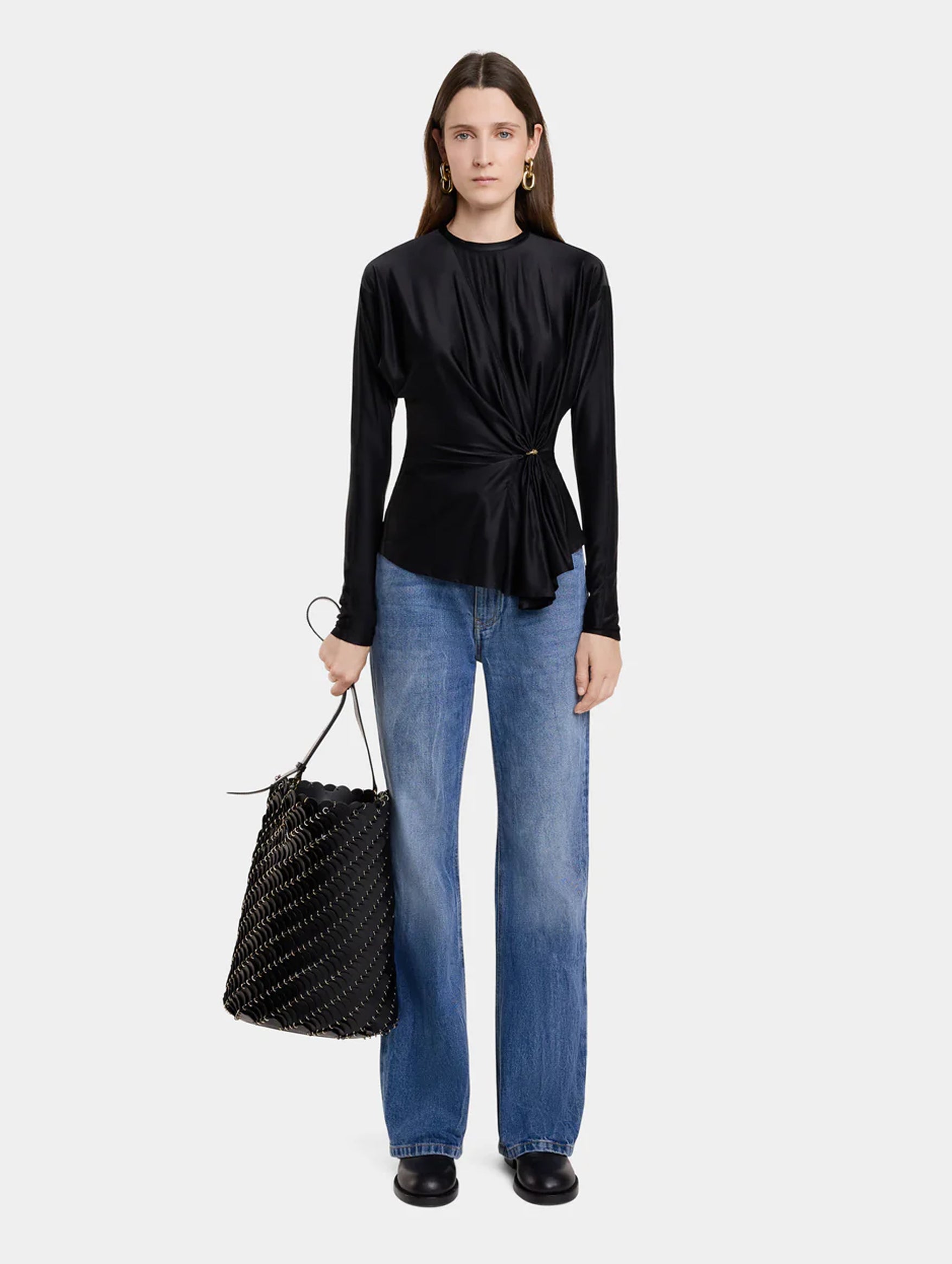 Paco Large Leather Bucket Bag for Women - Stylish Black Handbag with Adjustable Strap, Perfect for Work, Travel & Everyday Use