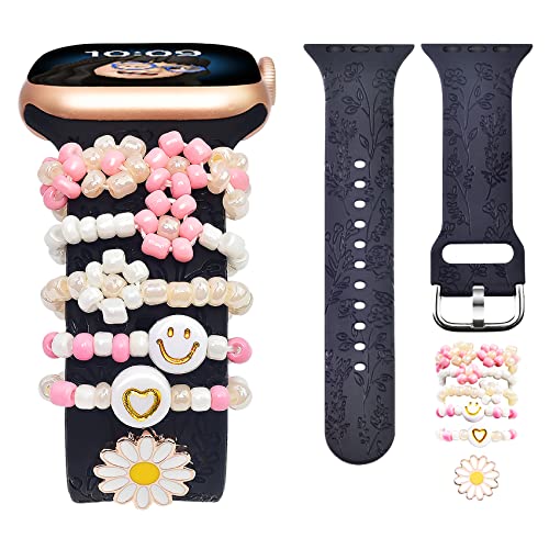 Black Watch Band with Love Smile Charms
