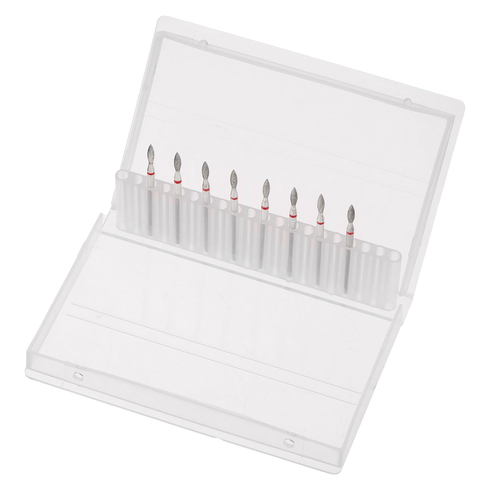8-Piece Flame Cuticle Drill Bit Set - Fine Grit Diamond Nail Bits for Russian Manicure & Cuticle Care | Professional Electric Nail File Accessories for Salon & Home Use | Perfect for Dead Skin Removal & Nail Preparation