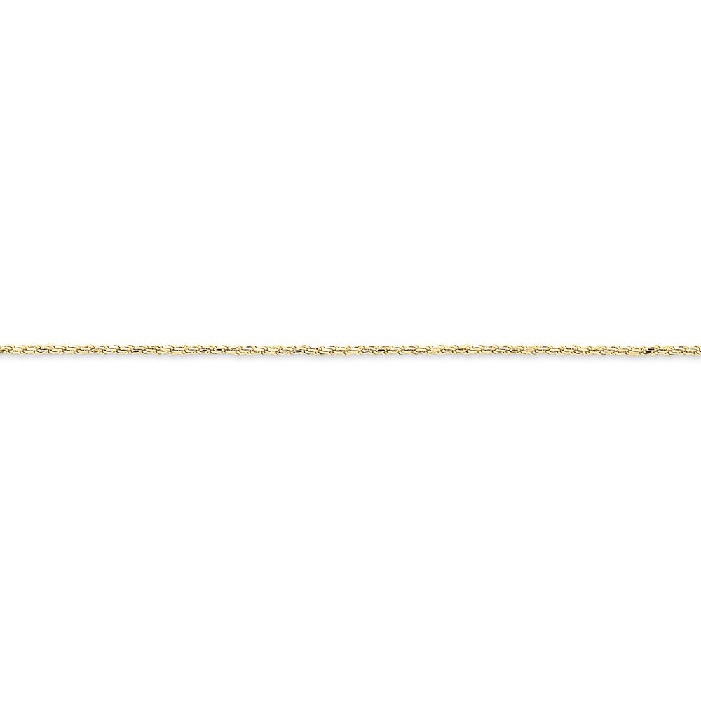 10K Gold 1.3mm Diamond-Cut Machine Made Rope Chain Anklet - 9 Inches Adjustable Ankle Bracelet for Women, Perfect for Everyday Wear, Beach Parties & Special Occasions