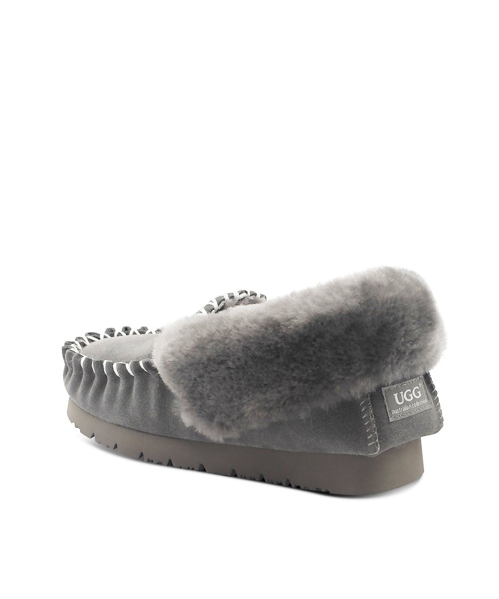 Women's UGG Colette Moccasin Slippers - Soft Shearling Lined Indoor/Outdoor House Shoes for Winter Comfort & Warmth - Perfect for Home, Travel & Casual Wear