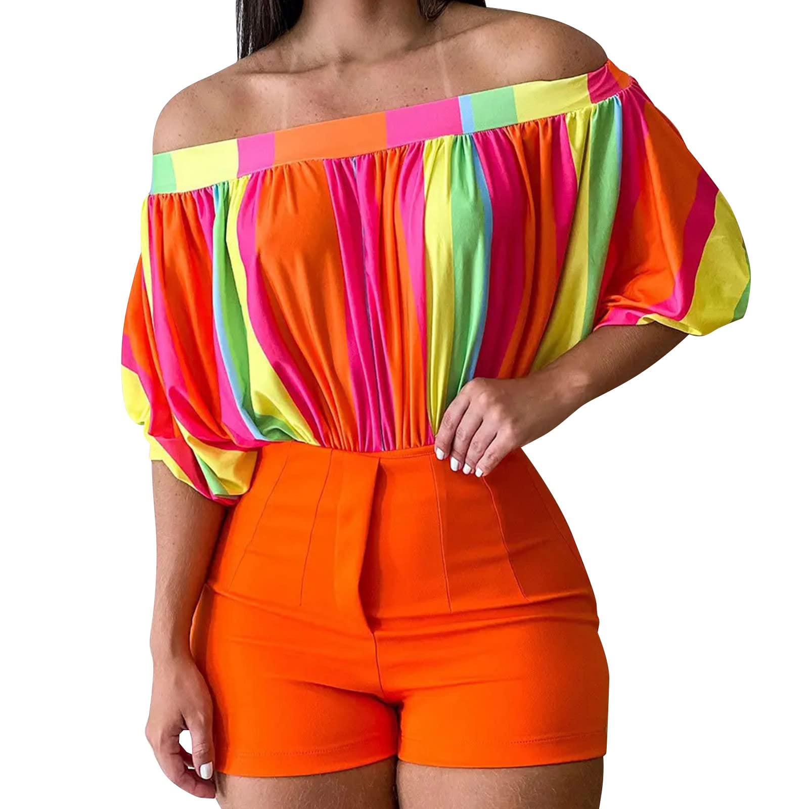 Rvidbe Women's Summer Pajama Sets - Sexy 2 Piece Outfits with Sleeveless Shirt & Shorts | 2023 Trendy Sleepwear & Lounge Wear for Women | Perfect for Bedtime, Vacation & Relaxing at Home