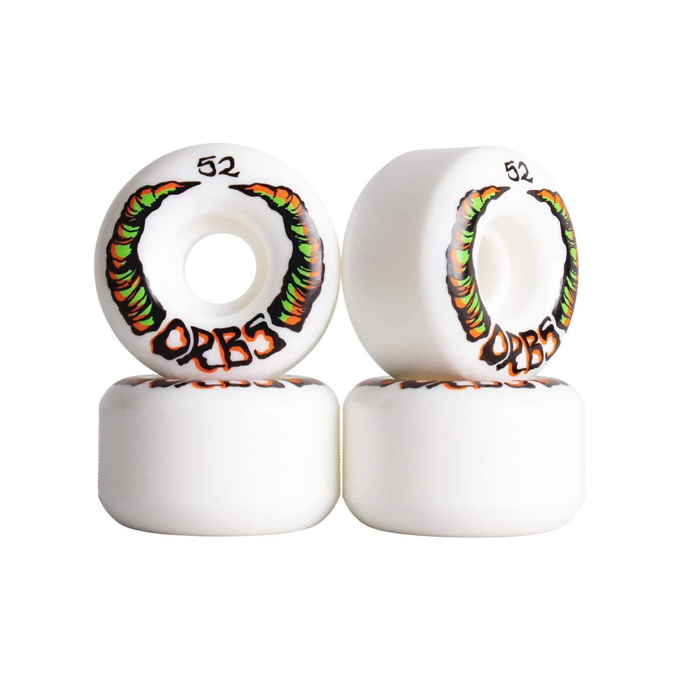 WELCOME Skateboard Wheels 52mm 99A Hardness - White Orbs Apparitions Wheels for Street Skating, Park Riding & Cruising
