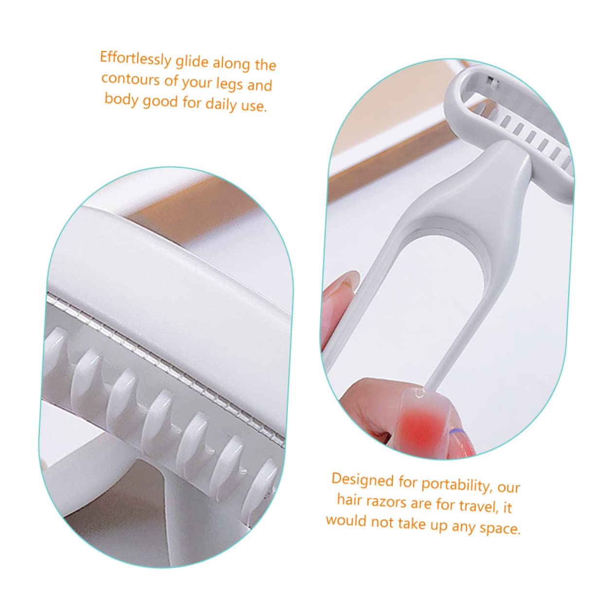 4-Piece Women's Shaving Kit - Portable Eyebrow Razor, Armpit & Bikini Trimmer, Facial & Body Shaver with Grey Resin Handle - Perfect for Travel, Salon & Home Grooming