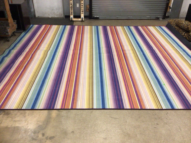 15' x 11'11 Stark Purple Striped Area Rug - Soft Modern Floor Carpet for Living Room, Bedroom & Office Decor