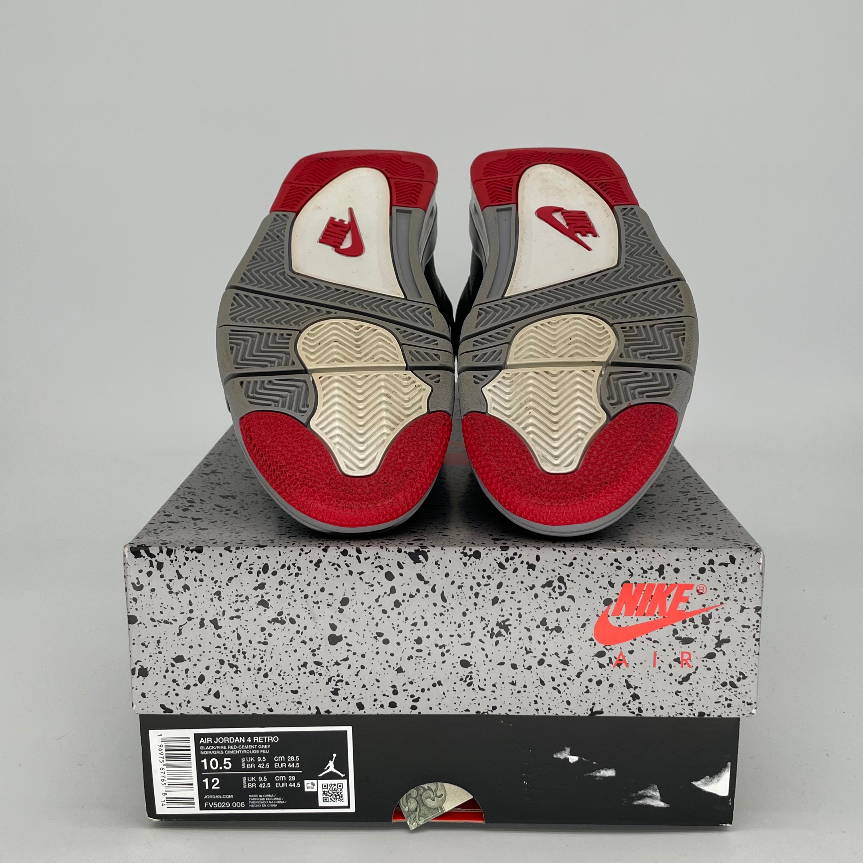 Original Air Jordan 4 Bred Reimagined - Men's Size 10.5 / Women's Size 12W - Style Code FV5029-006 | Retro Basketball Sneakers for Streetwear & Casual Outfits