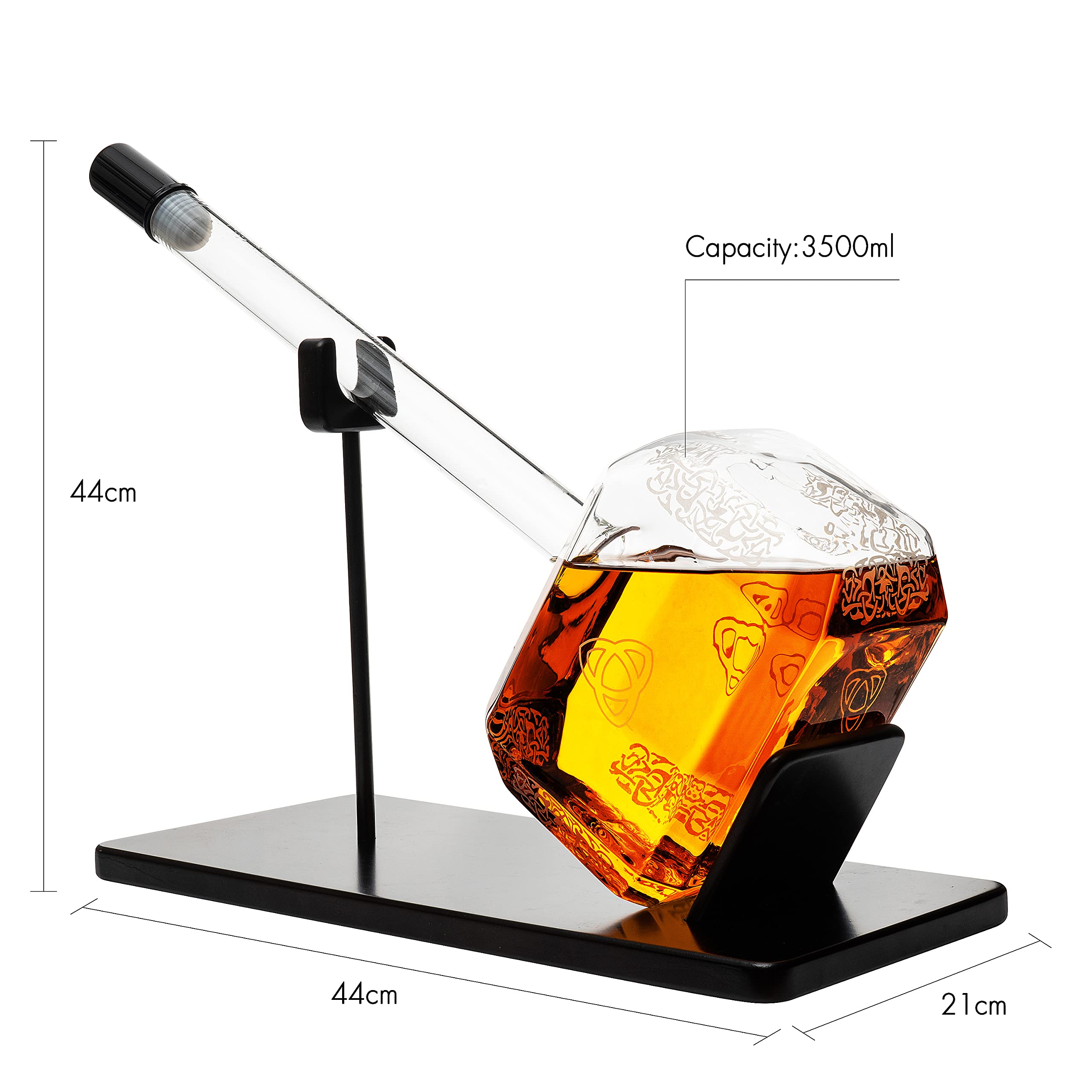 Thor's Hammer Whiskey and Wine Decanter 2000ml - Premium Glass Liquor Decanter for Tequila, Bourbon, Scotch & Wine - Marvel Avengers Mjolnir Inspired Gift for Men, Dad, Husband - Perfect for Home Bar, Parties & Collector's Display