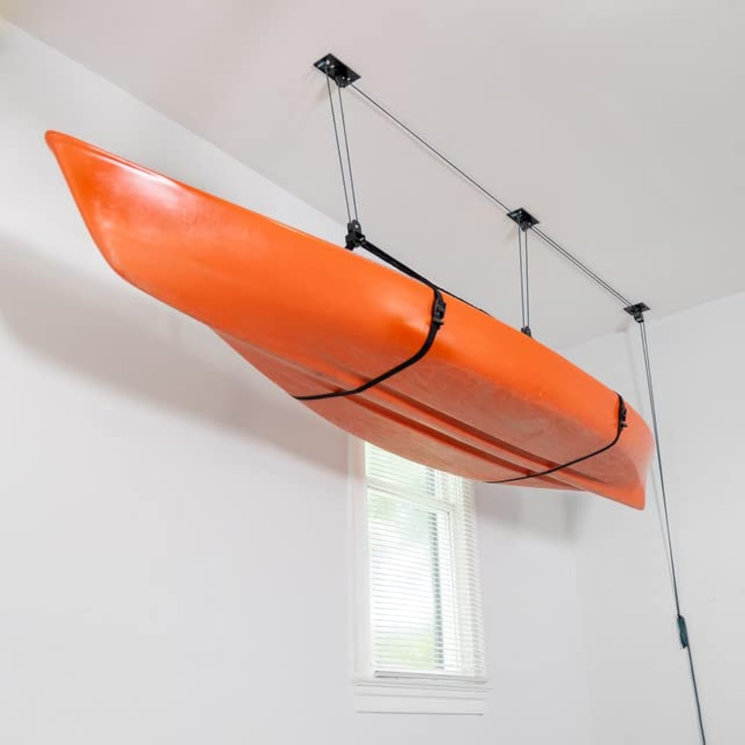Teal Triangle Elite Kayak Pulley System - 150 lbs Capacity Ceiling Hoist for Kayaks, Canoes & Paddleboards | Garage Storage & Watercraft Organization Solution