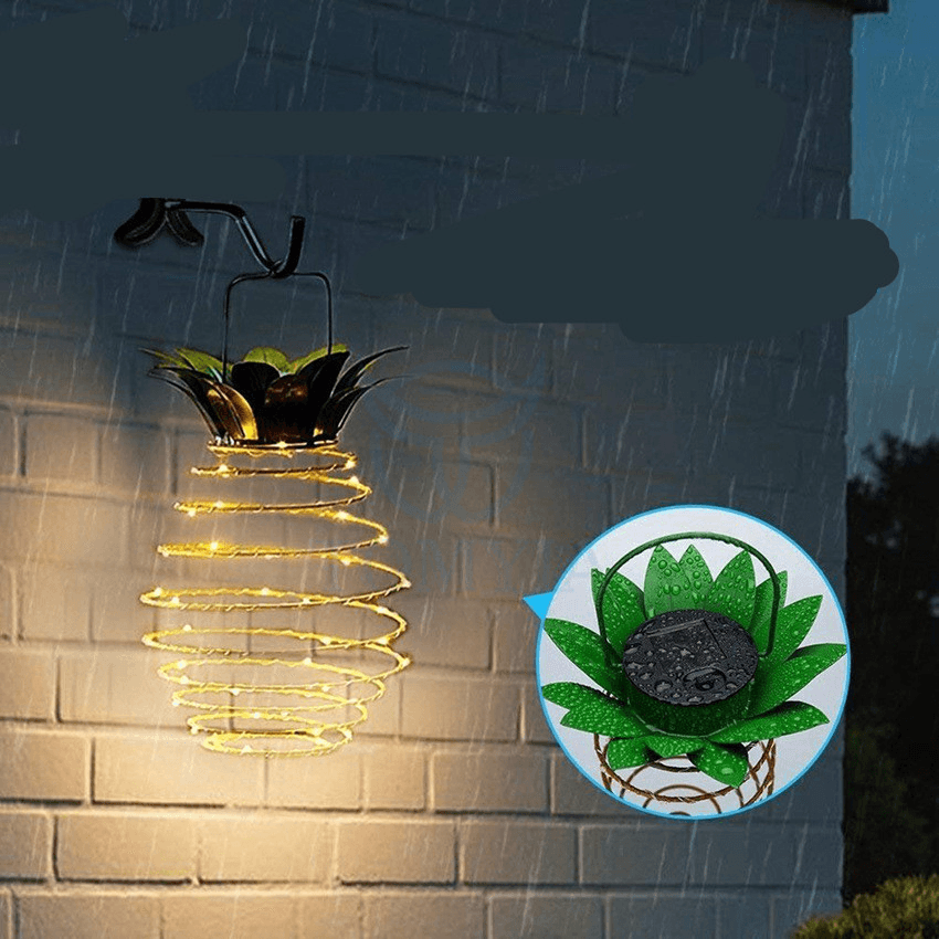Solar Pineapple Lamp - Waterproof Outdoor Garden Decor with Warm White LED Light for Patio, Backyard, and Pathway Lighting