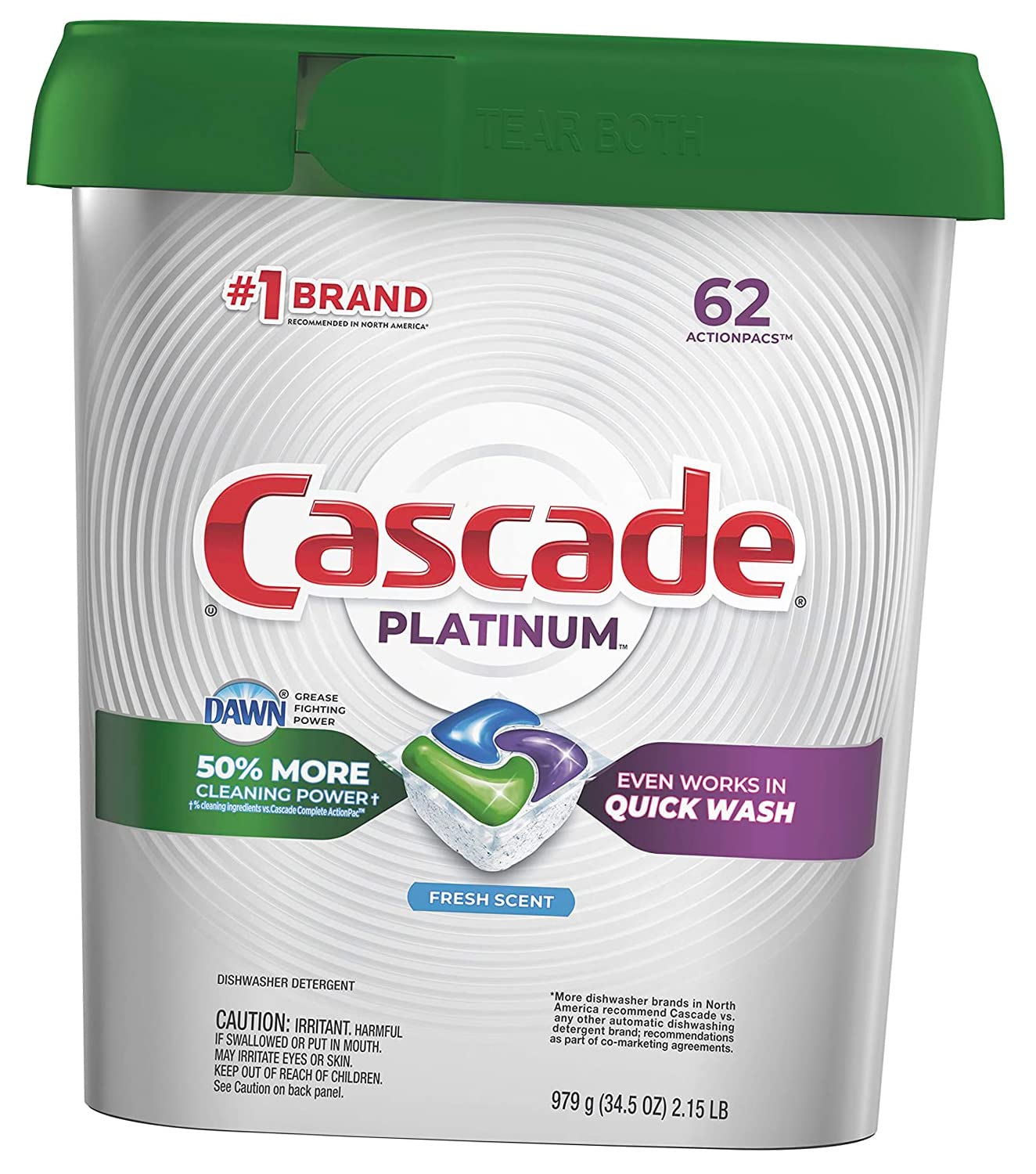 Eco-Friendly Dishwasher Pods with Fresh Scent - 62 Count Dishwasher Detergent & Cleaner Combo | Perfect for Daily Dishwashing & Deep Cleaning