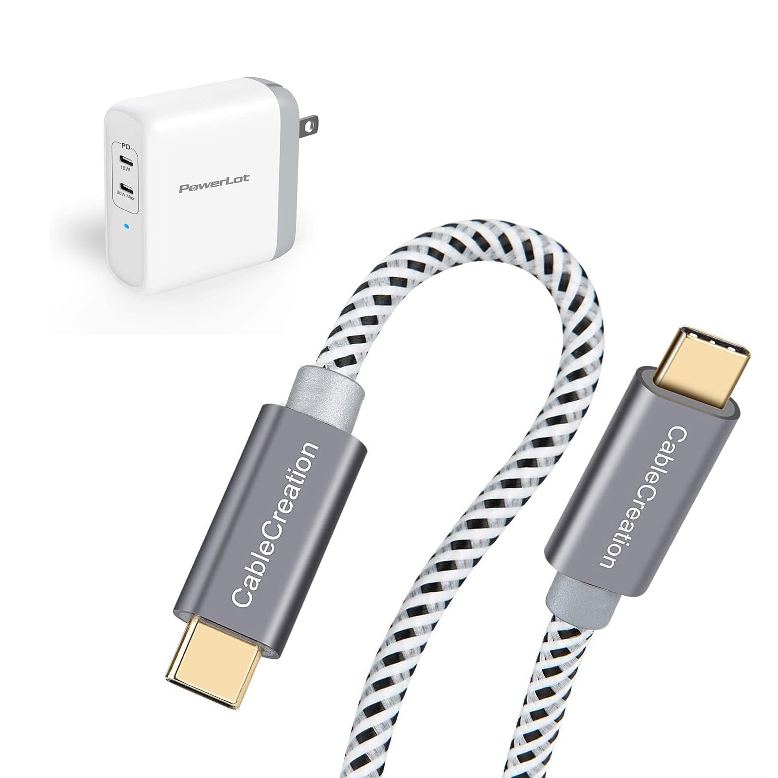 2-Pack USB C to USB C Cable 60W Fast Charging 10FT & 68W GaN PD 3.0 Wall Charger - High Speed Charging for iPhone 15, MacBook, iPad, Samsung Galaxy - Perfect for Home, Office & Travel