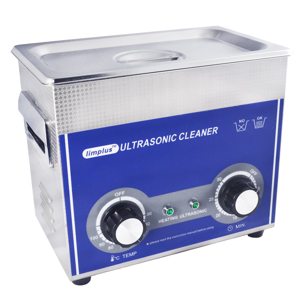 Limplus LS-03 3L 120W Commercial Ultrasonic Cleaner with Basket & Lid - Professional Dental, Surgical & Jewelry Cleaning - 40kHz Timer Heater for Dentures, Instruments, Fuel Injectors - Perfect for Clinics, Labs & Automotive Workshops