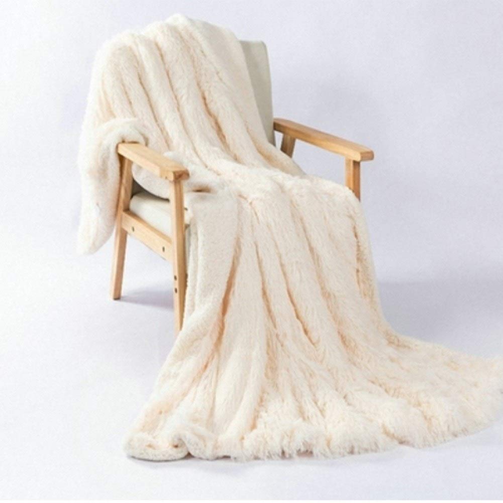 YCSD Extra Soft Faux Fur Blanket - Reversible Fuzzy Lightweight Long Hair Shaggy Throw - Fluffy Cozy Plush Fleece Microfiber Blanket for Couch, Sofa & Bed - Twin Size - Perfect for Snuggling, Movie Nights & Home Decor
