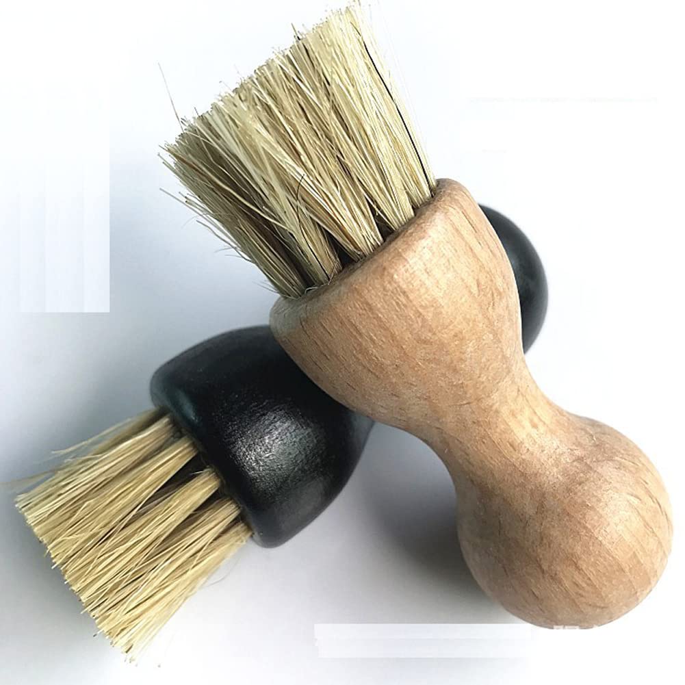 2Pcs Wooden Shoe Shine Brushes - Shoe Polish Applicator for Men & Women (Boots & Shoes Care) - Home & Travel Use