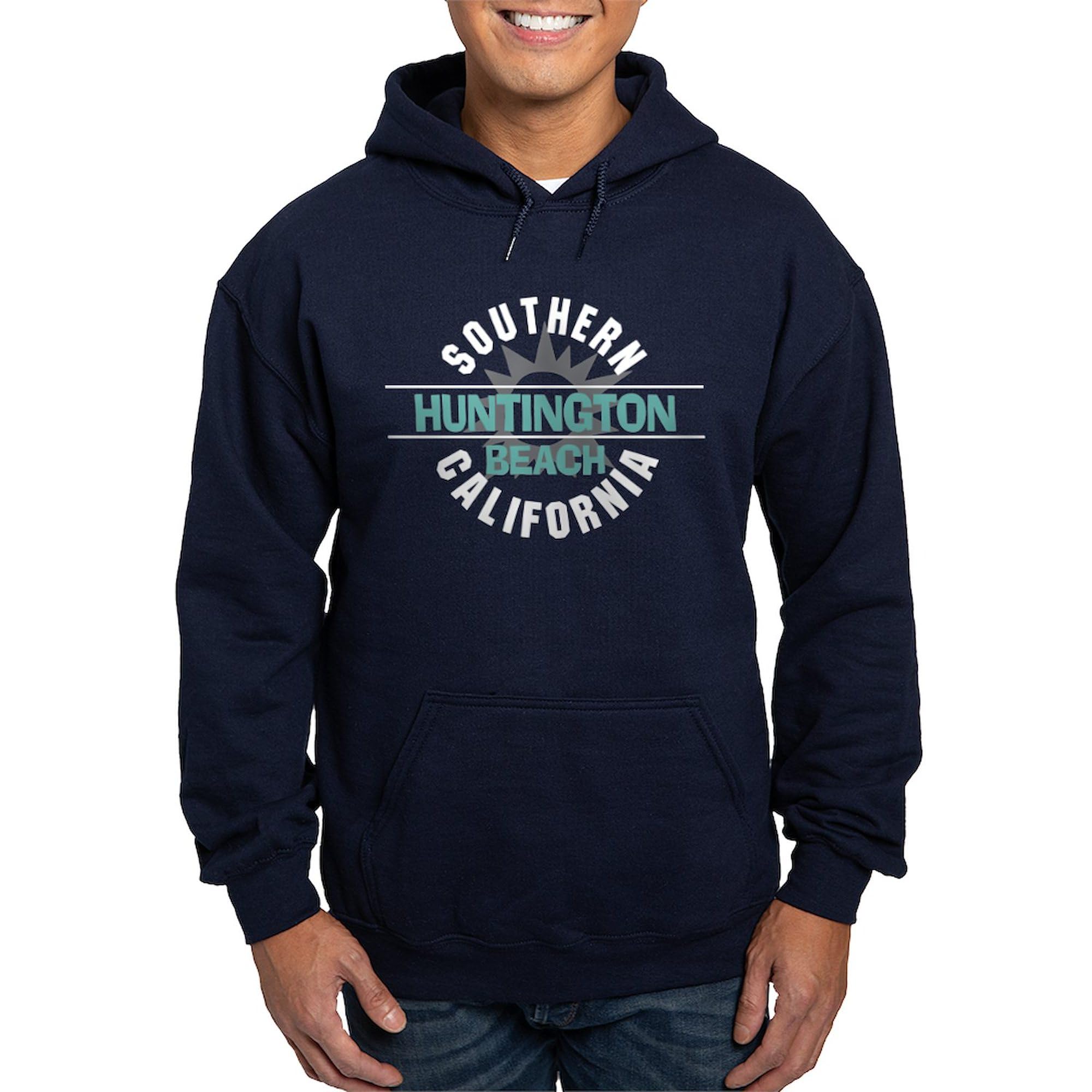**Huntington Beach California Hoodie for Men - Dark Regular Fit Pullover Sweatshirt | Casual Wear, Street Style, Outdoor Activities**