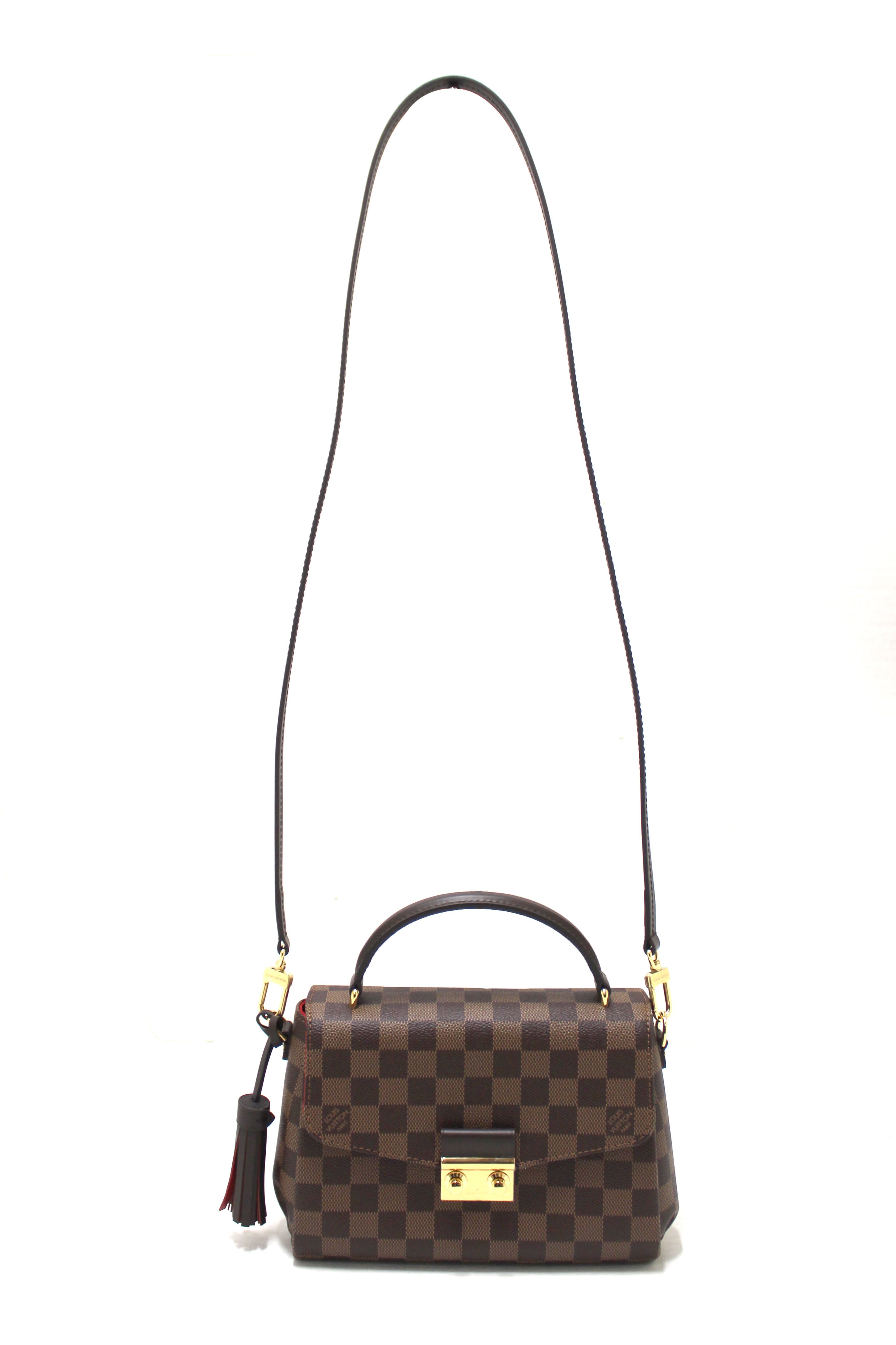 Authentic Louis Vuitton Damier Ebene Croisette Handbag & Messenger Bag - Luxury Crossbody Purse for Women, Fashionable Everyday Shoulder Bag for Work, Travel & Shopping