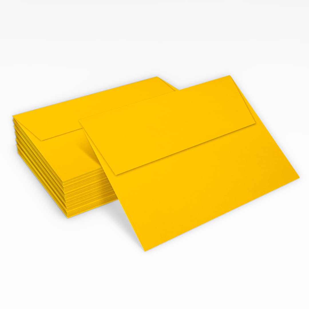 LUXPAPER A7 Printable Invitation Envelopes - 80 lb. Premium Sunflower Yellow - 5.25
