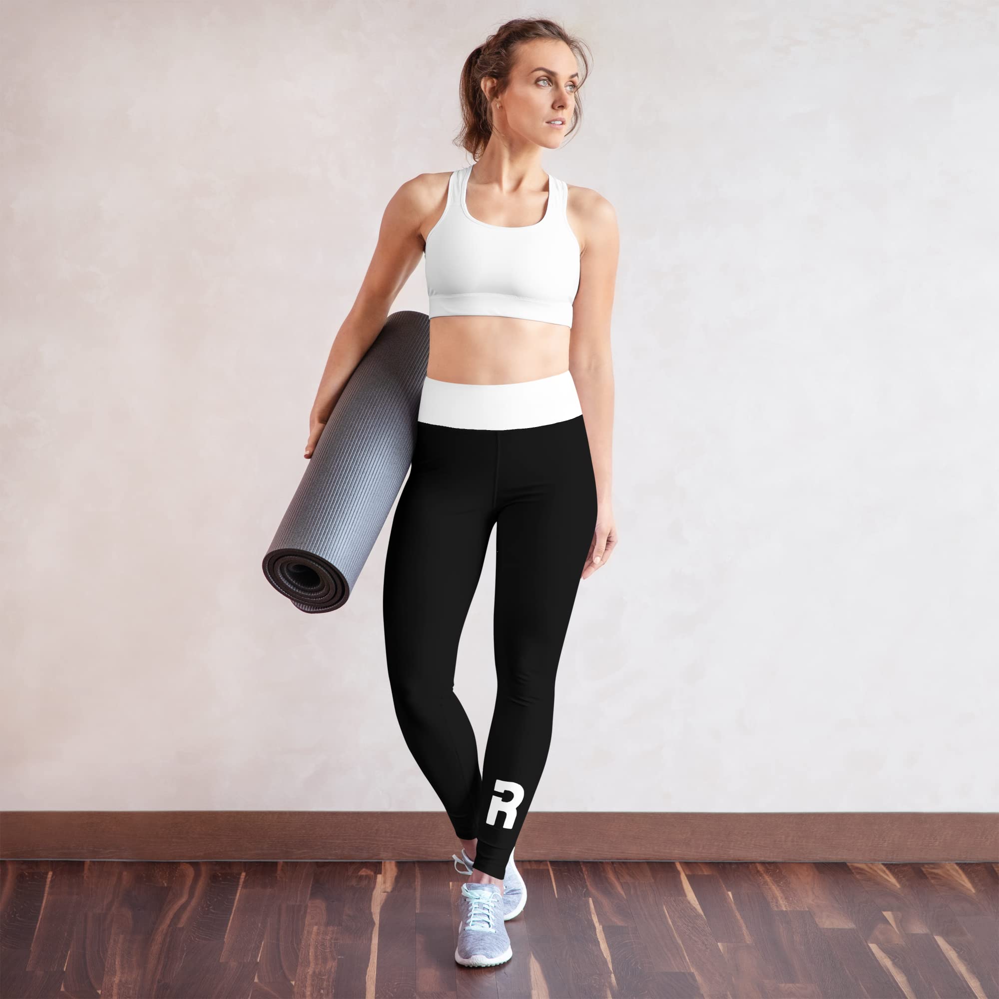 Women's High Waisted Yoga Pants - Gym Workout Leggings for Running & Fitness - Breathable Stretchy Athletic Tights in Black & White - Perfect for Yoga, Pilates & Lounge Wear