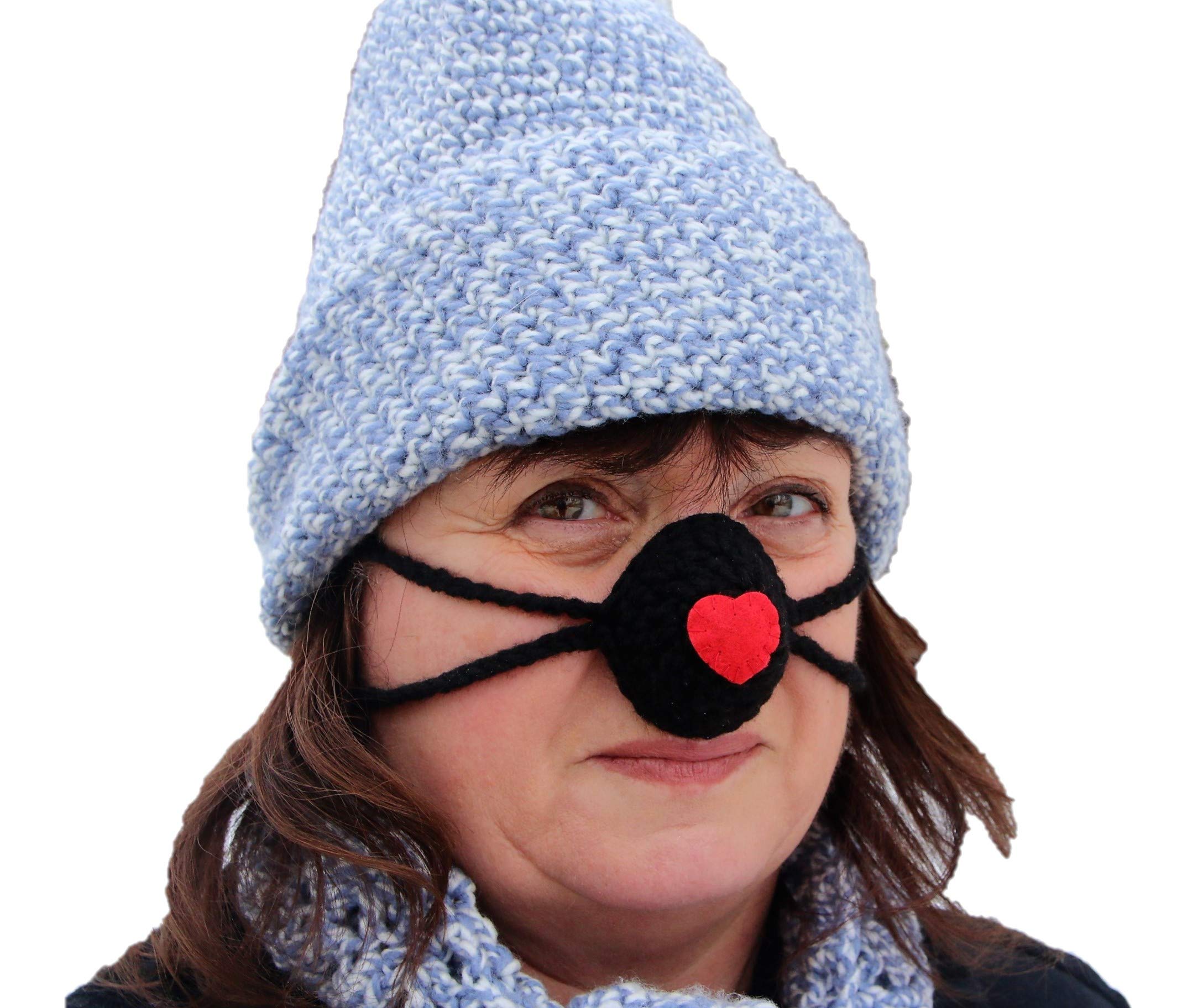Valentine's Day Crochet Nose Warmer - Handmade Knitted Nose Cozy in Custom Colors - Perfect Winter Accessory for Outdoor Activities & Cold Weather