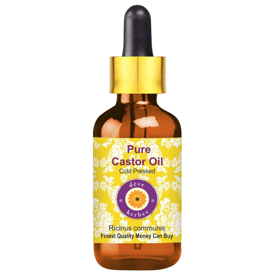 Pure Cold-Pressed Castor Oil (Ricinus communis) 100ml - Natural Therapeutic Grade with Glass Dropper for Hair Growth, Eyelash Enhancement & Skin Care