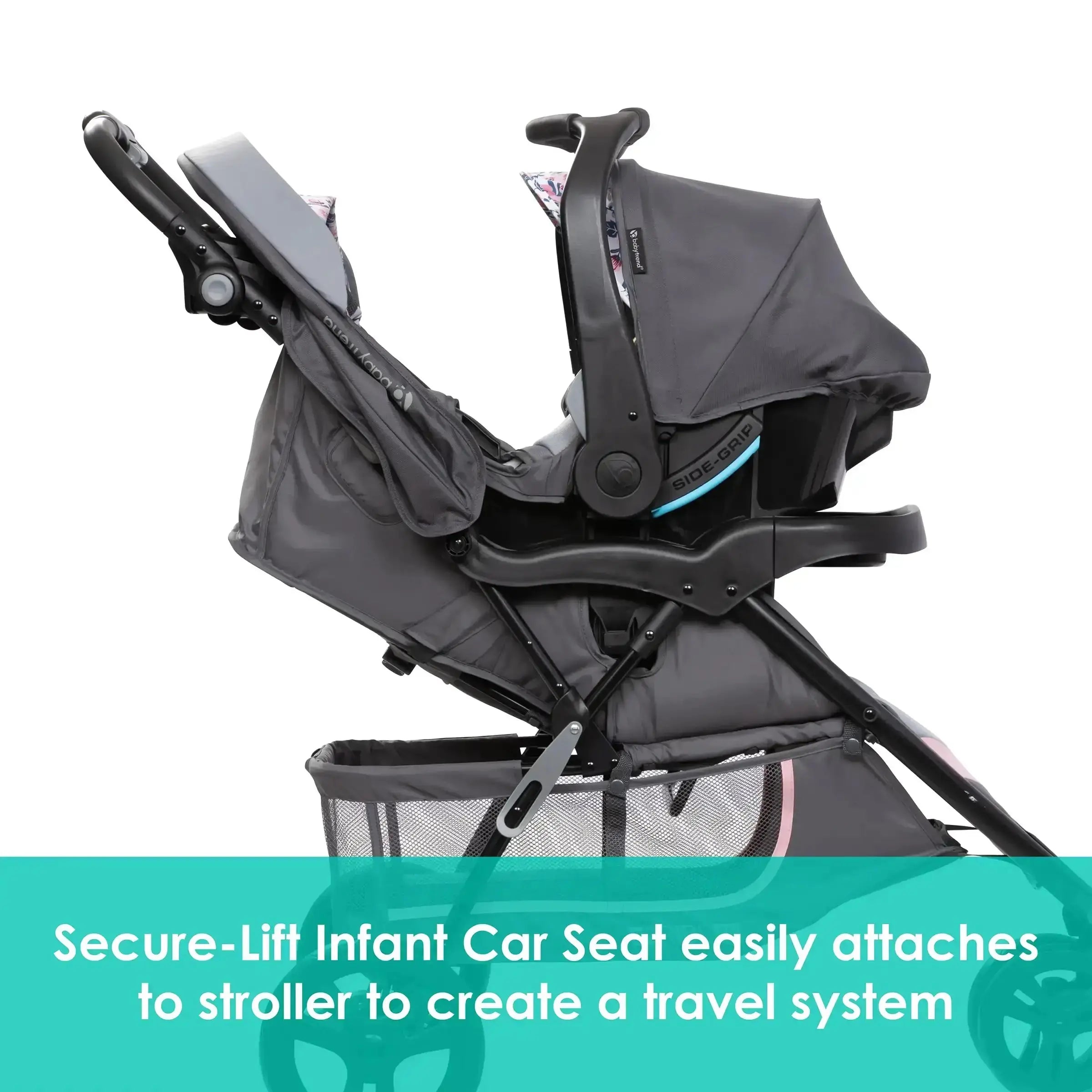 EZ Ride SE Stroller Travel System with Secure Lift Infant Car Seat - Lightweight Baby Stroller & Car Seat Combo for Newborns to Toddlers - Perfect for Travel, Shopping & Daily Outings
