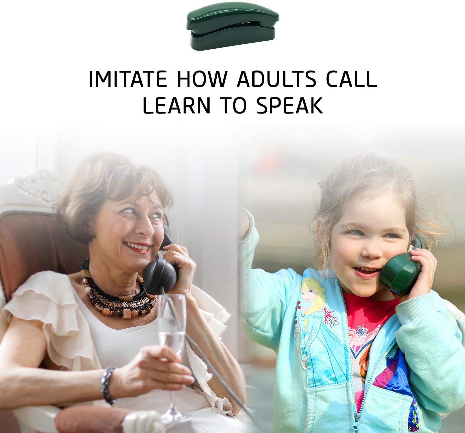 **Kids Pretend Play Phone - Educational Toy Telephone for Toddlers & Children - Interactive Learning Cell Phone for Role Play - Durable Plastic Swing Set Accessory (Green) - Perfect for Playhouse, Daycare & Indoor/Outdoor Fun**