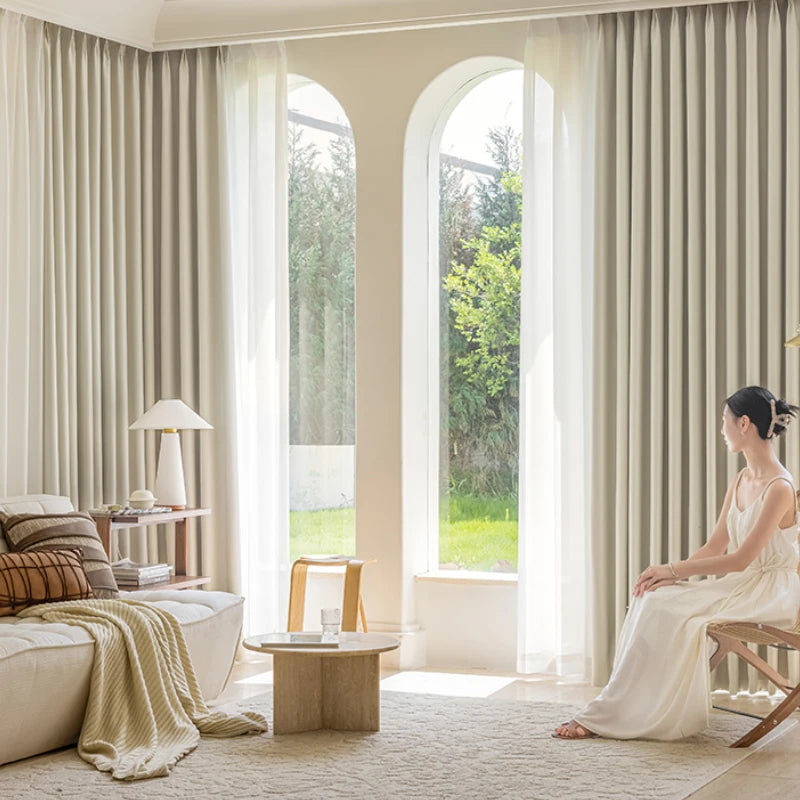 Blackout Thermal Insulated Custom Curtains - Polyester Glossy Finish for Bedroom & Living Room - Light Blocking, Energy Saving, Noise Reducing Window Treatments