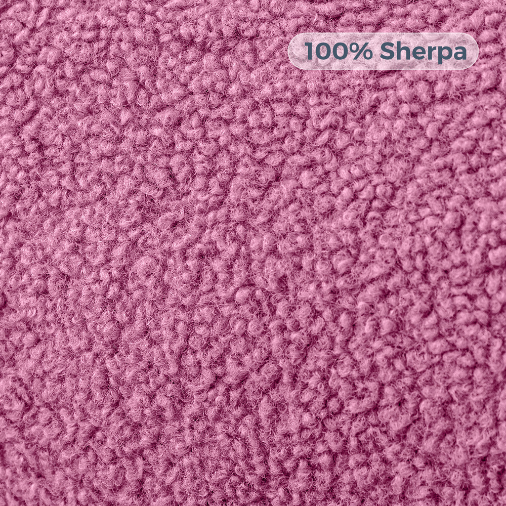 MAXYOYO Sherpa Kids Bean Bag Chair - Soft & Cozy Bean Bag Couch with Decorative Edges for Children's Room, Nursery or Playroom (Pink) - Perfect for Reading, Gaming & Relaxing