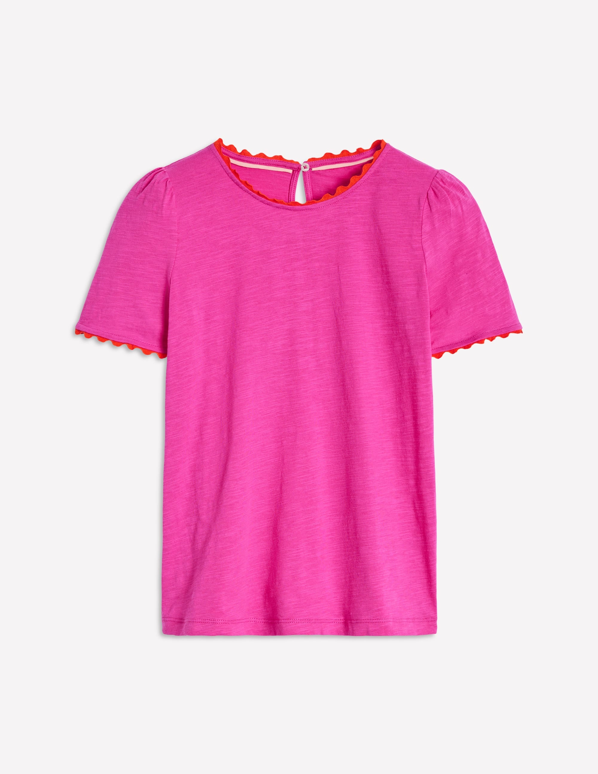 Women's Ali Ricrac T-Shirt in Cosmos Pink - Stylish & Comfortable Casual Wear for Everyday Outfits