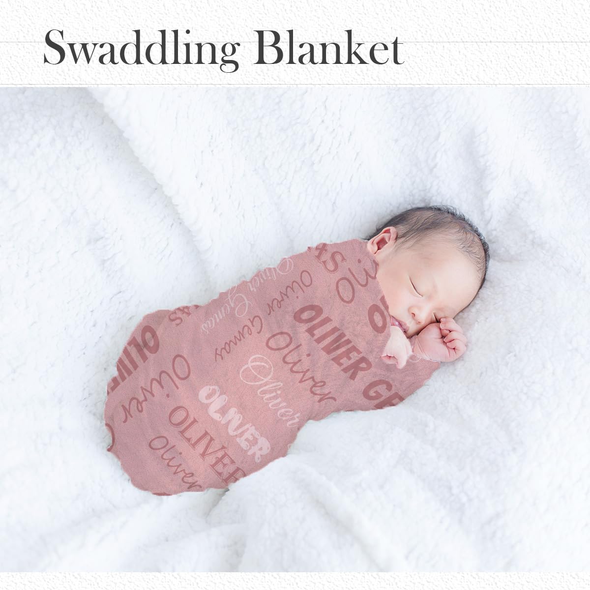 Personalized Baby Blankets for Boys & Girls - Custom Name Throw Blanket for Newborns, Baptism & Birthday Gifts - Soft Nursery Blanket for Crib, Stroller & Photo Shoots