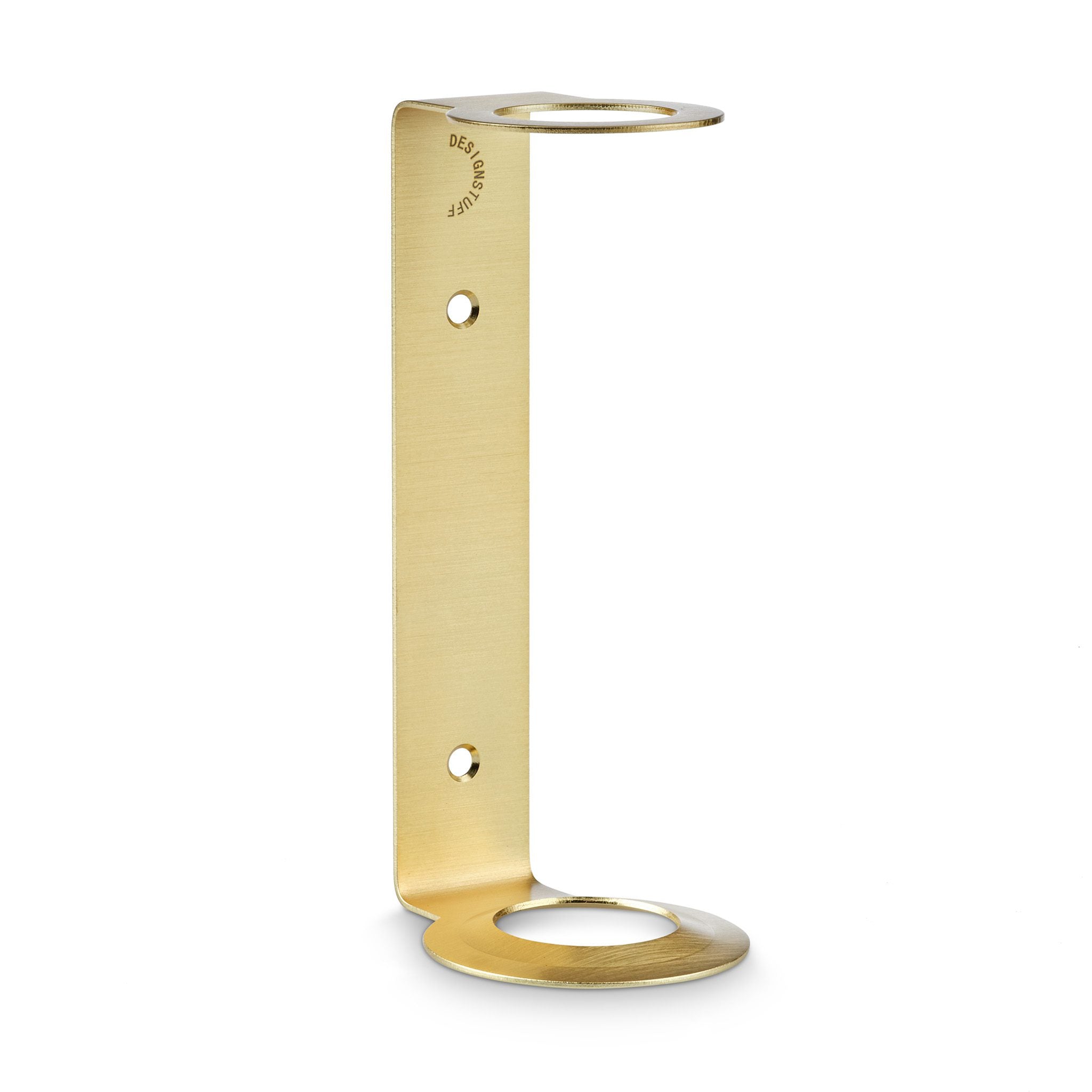 DESIGNSTUFF Single Soap Dispenser Holder - Brushed Brass Bathroom Organizer | Perfect for Kitchen, Bathroom, or Vanity Countertop Decor