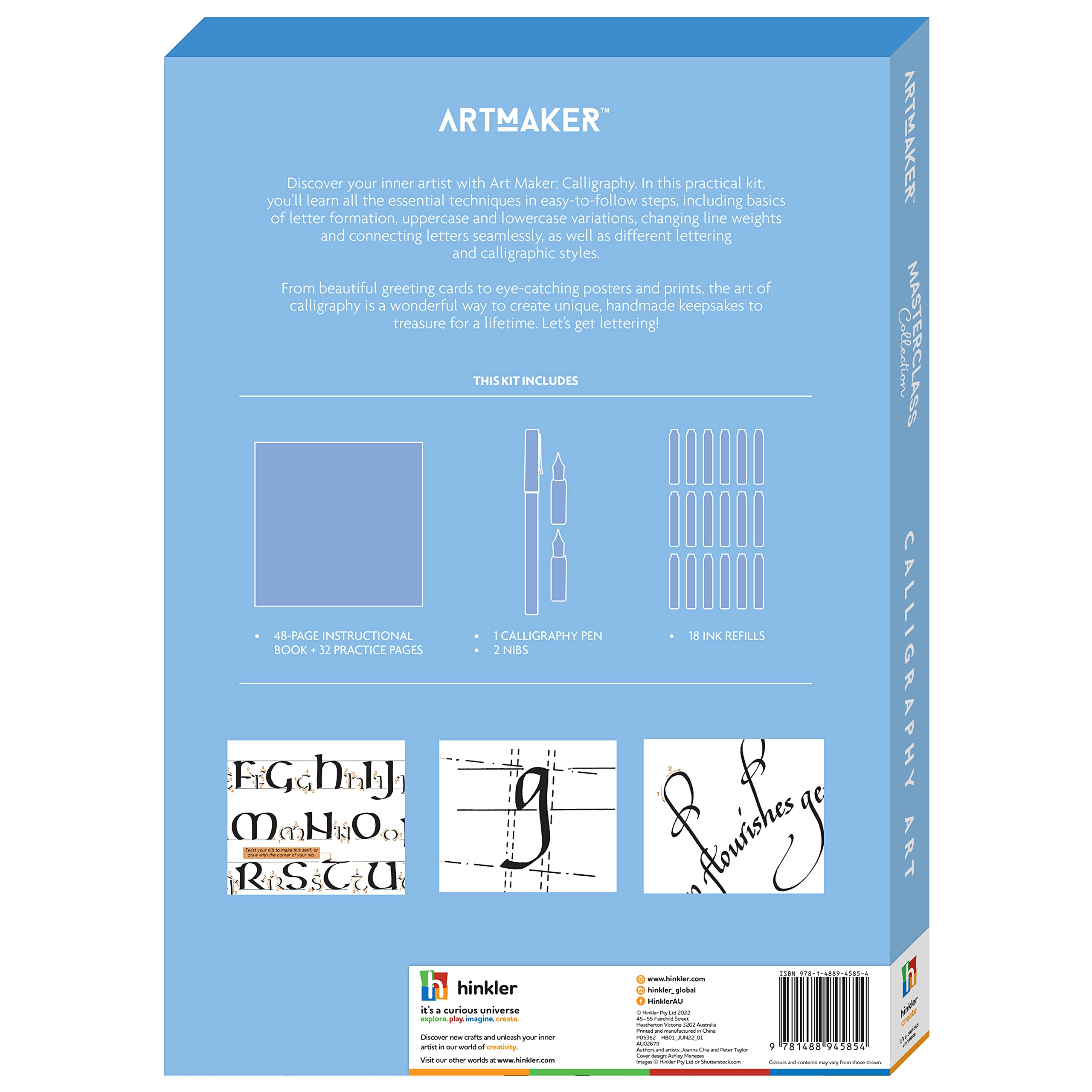 Art Maker Masterclass Collection: Complete Calligraphy Kit for Beginners to Advanced - Premium Calligraphy Pens, Ink & Guide Book - DIY Hand Lettering & Modern Calligraphy Supplies - Perfect for Wedding Invitations, Gift Wrapping & Home Decor