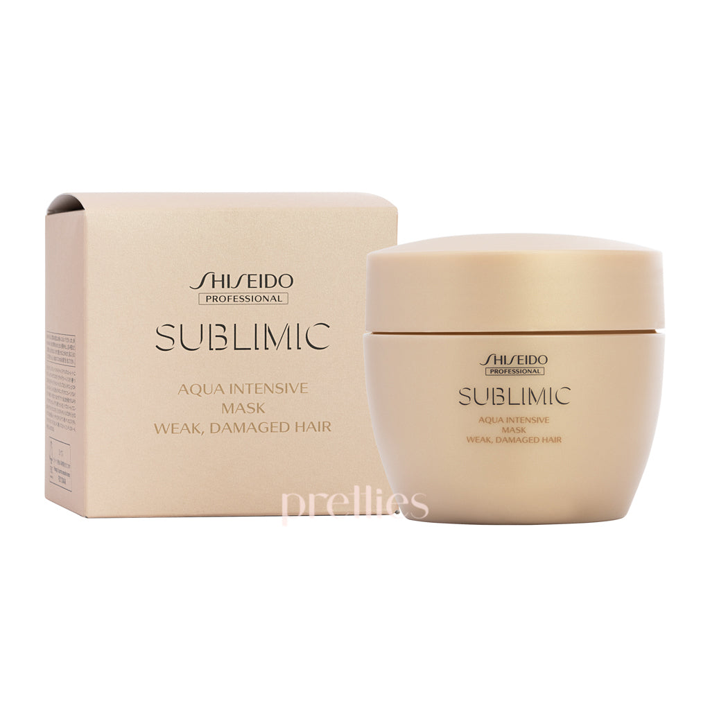 Shiseido SUBLIMIC Aqua Intensive Hair Mask for Weak & Damaged Hair - Golden 200g | Deep Repair Treatment for Dry, Brittle Hair - Perfect for Salon-Quality Hair Care at Home