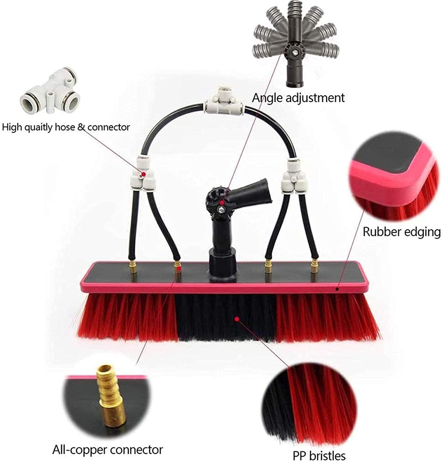 12Ft-36Ft Water Fed Pole Window Cleaning Brush System with 35cm Brush - Outdoor Window Cleaner for Glass, Solar Panels & More - Perfect for High-Rise Buildings, Residential Homes & Commercial Properties