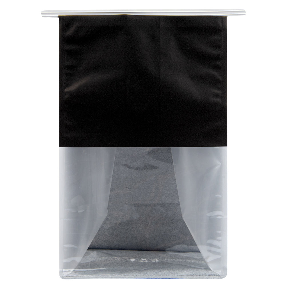 Premium Black Cotton Paper Tin Tie Bags with Clear Window - 6.25