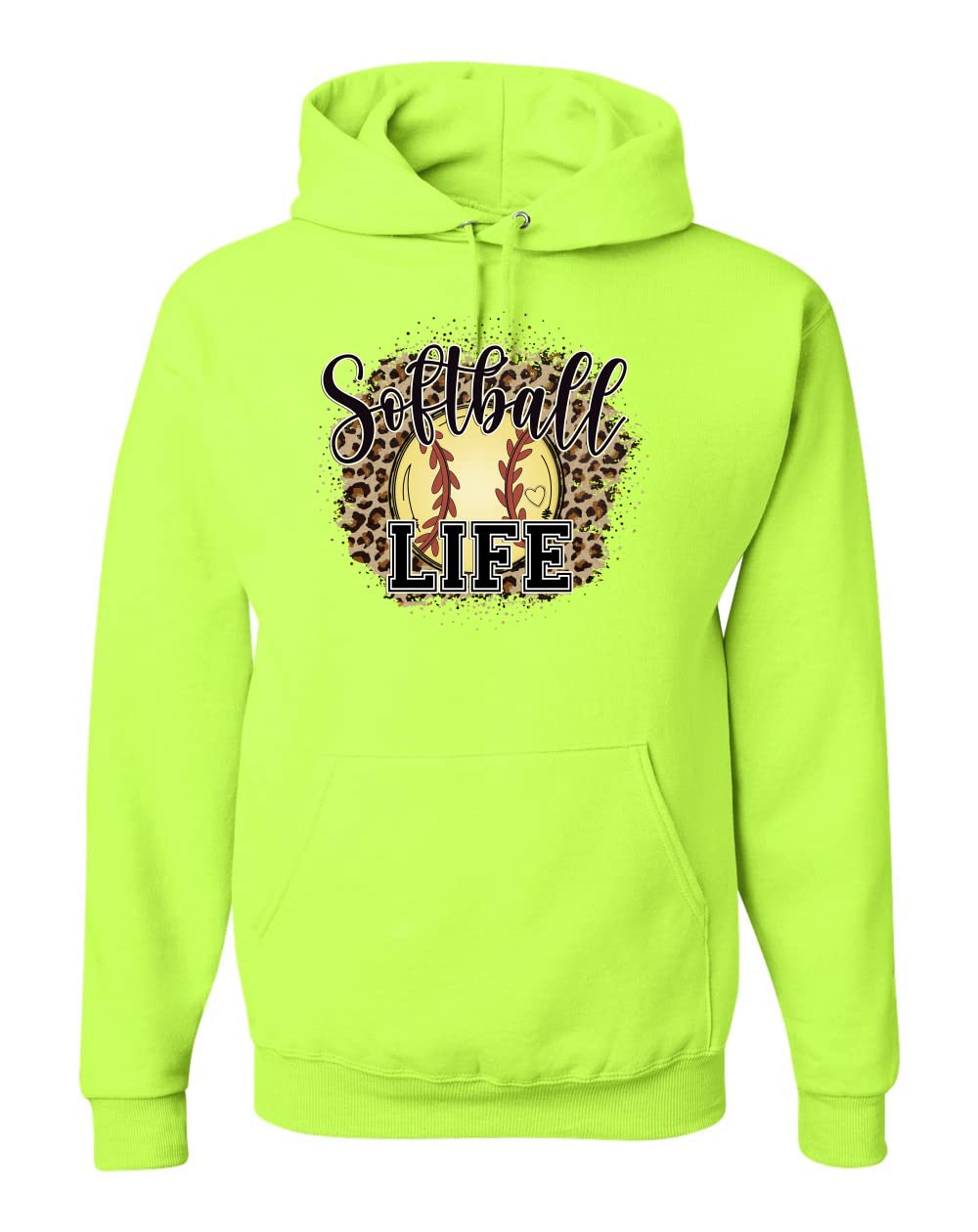 Wild Bobby Softball Life Animal Print Graphic Hoodie - Unisex Pullover Sweatshirt for Girls & Boys - Perfect for Sports, School & Casual Wear
