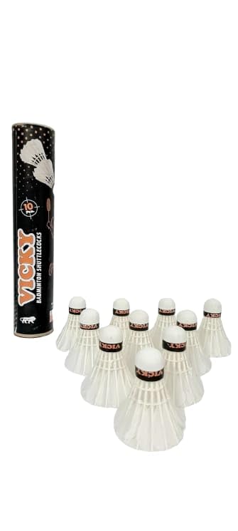 Premium Vicky Badminton Shuttlecocks - 20-Piece White Goose Feather Birdies (Blue & Black Box) | Professional Training & Tournament Use