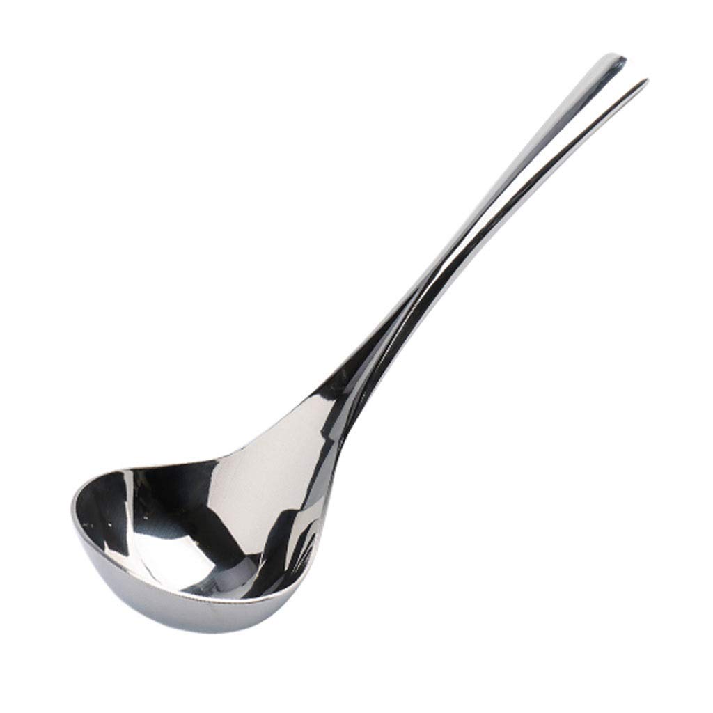 304 Stainless Steel Deepened Soup Spoon - Long Handle Large Household Coffee Spoon (1 Pack) - Perfect for Soup, Coffee, Desserts & Dining