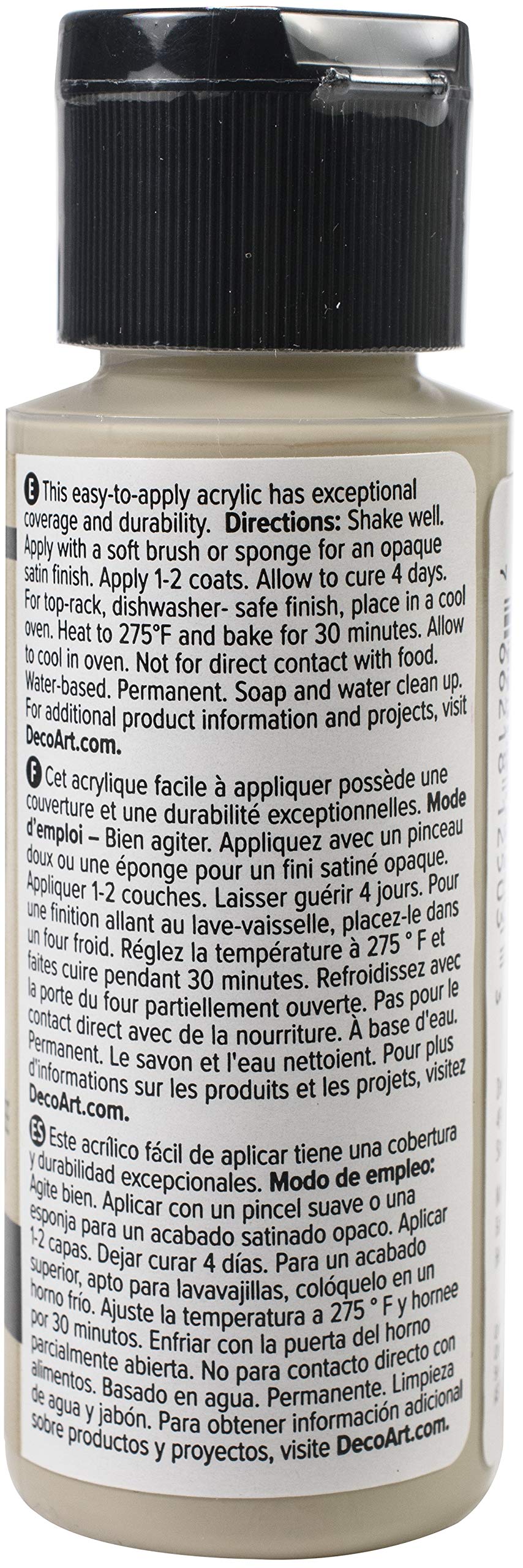 DecoArt Glass Paint 2oz (59ml) - Premium Beige Acrylic Paint for Glass & Ceramics - DIY Craft, Window Art, Home Decor Projects
