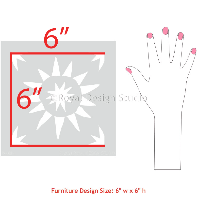 Starburst Tile Stencil - Reusable DIY Mosaic Tile Painting Template for Home Decor, Bathroom & Kitchen Backsplash - Perfect for Wall Art, Floor Design & Craft Projects