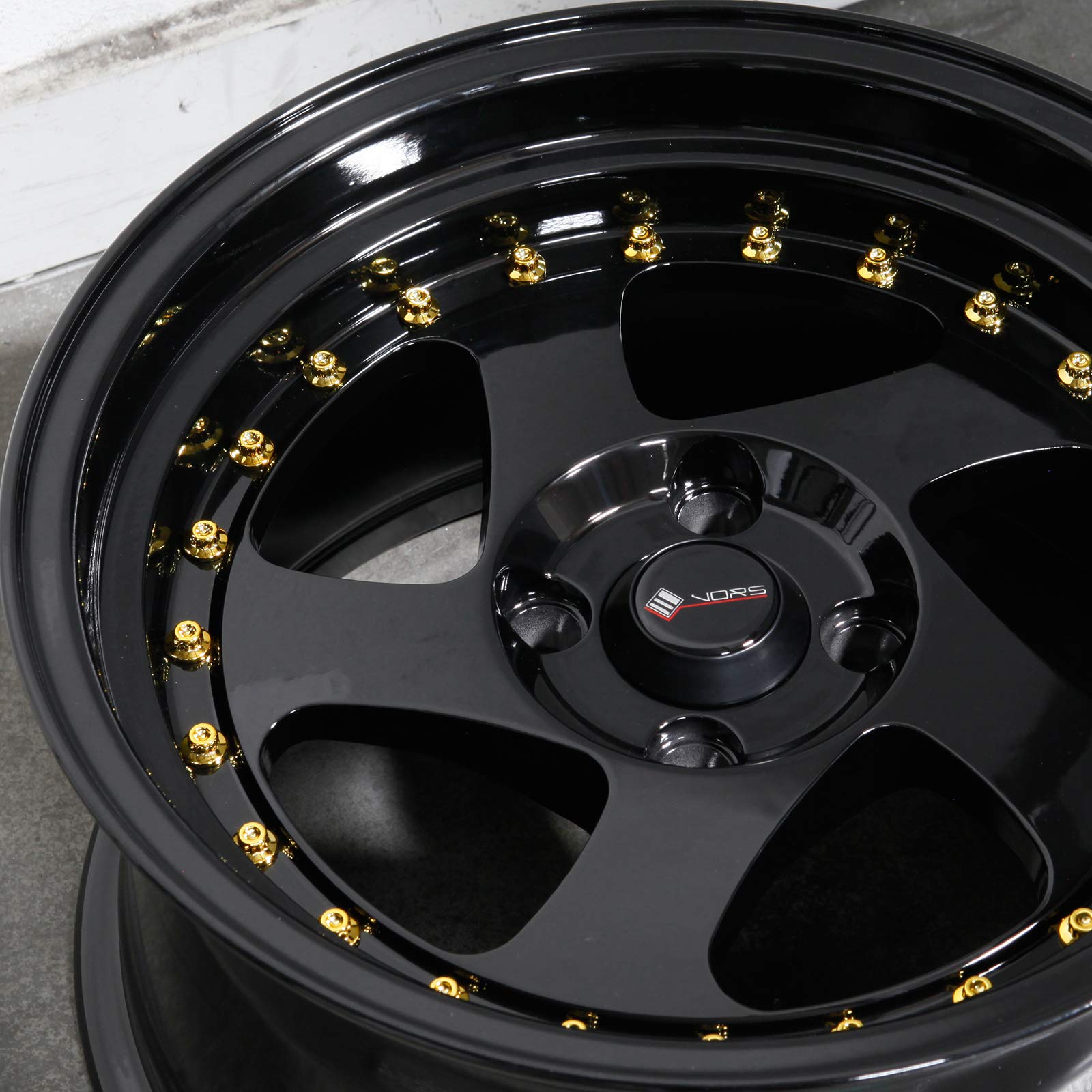 15x8 Vors VR2 4x100 20 Black Wheel Rim 73.1 Hub - High Performance Alloy Wheels for Sports Cars & Tuner Vehicles | Perfect for Racing, Street Performance & Custom Builds