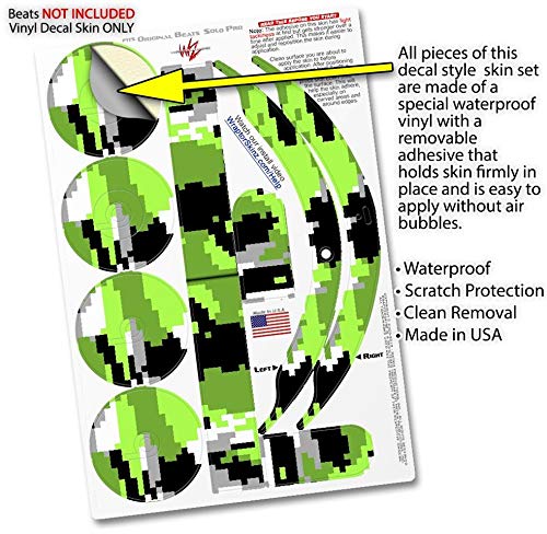 Beats Solo Pro Headphone Skin Decal Wrap - Digital Camo Neon Green Design | Compatible with Original Beats Solo Pro (Headphones Not Included) | Perfect for Customization, Protection & Personal Style