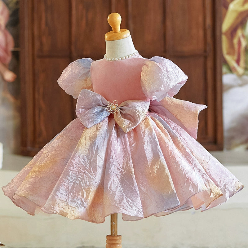Pink Baby Girl Birthday Dress - Flower Girl Wedding Princess Gown for Special Occasions & Photo Shoots