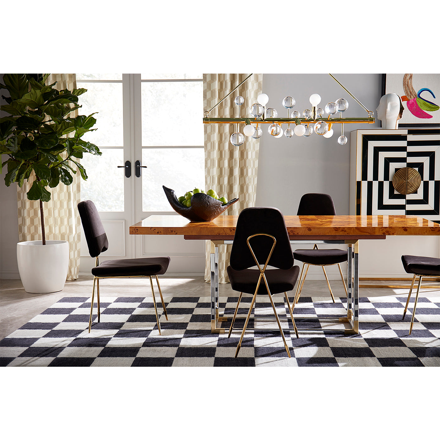 Modern Bond Dining Table - Solid Wood Kitchen Table for 6 - Perfect for Family Dinners & Entertaining Guests