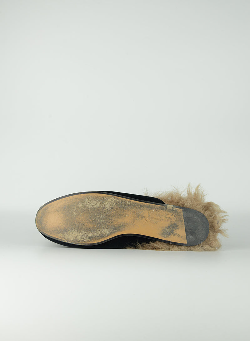 Gucci Sabot Princetown Black Suede Slippers - Size 39 | Luxury Loafers for Women | Perfect for Home, Office & Casual Outings