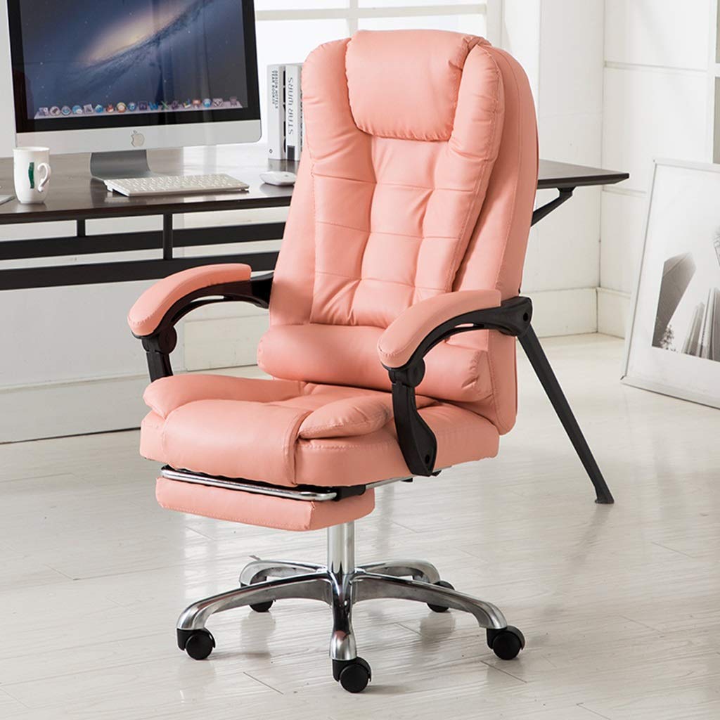 FMOGE Ergonomic Office Desk Chair - Reclining Leather Executive Computer Chair with Lift & Swivel for Home Office - Comfortable Boss Chair in Brown - Perfect for Long Work Hours & Gaming Sessions